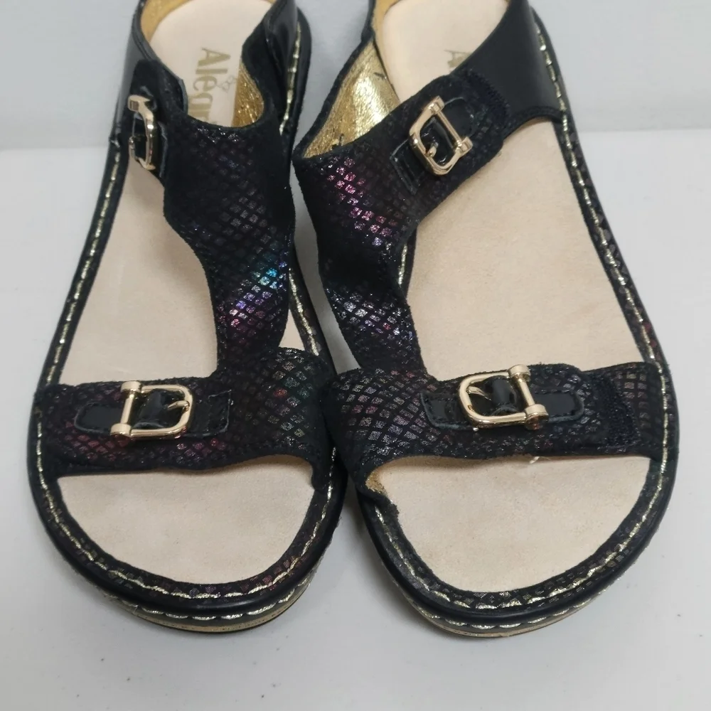 Alegria Lara Gemboree Irisdescent Wedge Sandals Size 40.